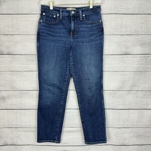 Madewell The Perfect Vintage Jean Straight Curvy Size 27 Petite Blue Medium Wash